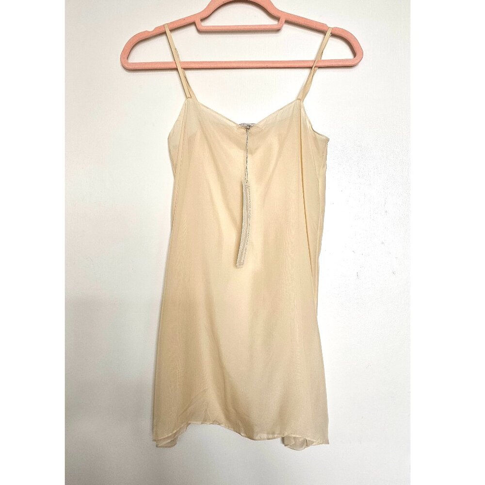 NWT! Marie France Van Damme 100% Silk Sheer Short Cami Camisole, XS,S,M, Gold